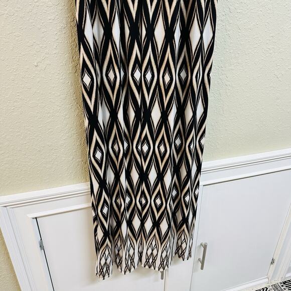 Soma Geometric Print Criss Cross Maxi Dress Sz XL Stretchy Multicolor Black Boho - Picture 6 of 10